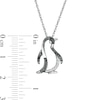 Thumbnail Image 2 of 0.04 CT. T.W. Enhanced Black and White Diamond Penguin Pendant in Sterling Silver