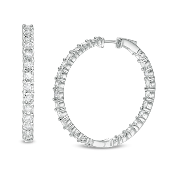 2.00 CT. T.W. Diamond Inside-Out Hoop Earrings in Sterling Silver