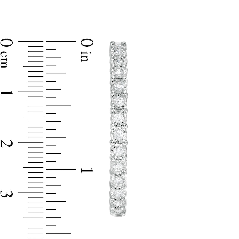 Main Image 3 of 2.00 CT. T.W. Diamond Inside-Out Hoop Earrings in Sterling Silver