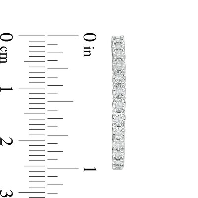 0.25 CT. T.W. Diamond Inside-Out Hoop Earrings in Sterling Silver