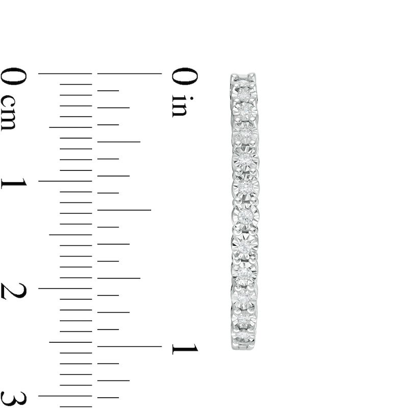 Main Image 3 of 0.25 CT. T.W. Diamond Inside-Out Hoop Earrings in Sterling Silver