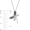 Thumbnail Image 2 of 0.04 CT. T.W. Enhanced Black and White Diamond Dragonfly Pendant in Sterling Silver