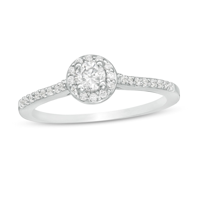 Main Image 1 of 0.40 CT. T.W. Diamond Frame Engagement Ring in 10K White Gold