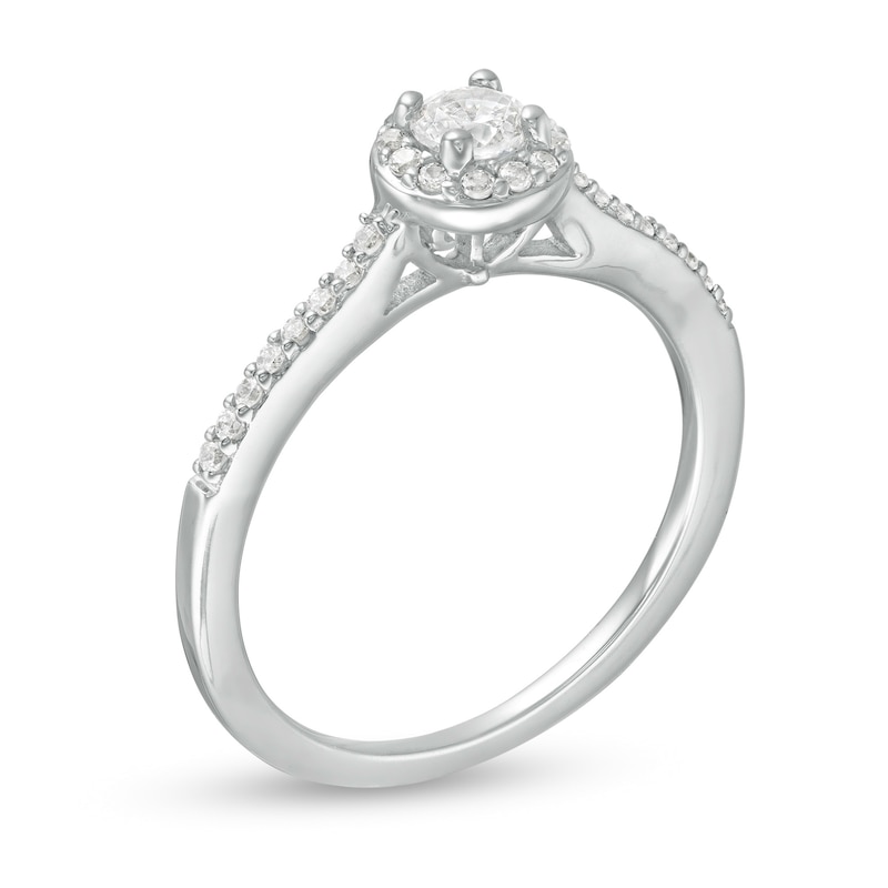 Main Image 3 of 0.40 CT. T.W. Diamond Frame Engagement Ring in 10K White Gold