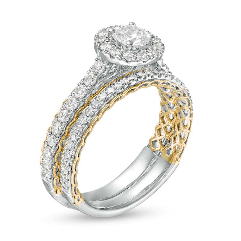Main Image 3 of 0.75 CT. T.W. Diamond Frame Bridal Set in 10K Two-Tone Gold