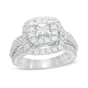 Thumbnail Image 1 of 2.00 CT. T.W. Canadian Certified Princess-Cut Diamond Double Frame Multi-Row Engagement Ring in 10K White Gold (I/I1)