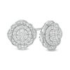 Thumbnail Image 1 of 1.01 CT. T.W. Composite Diamond Flower Stud Earrings in 10K White Gold