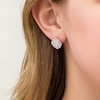 Thumbnail Image 2 of 1.01 CT. T.W. Composite Diamond Flower Stud Earrings in 10K White Gold