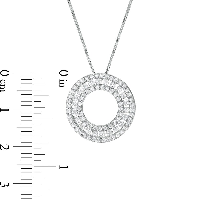 Main Image 2 of 1.00 CT. T.W. Diamond Circle Pendant in Sterling Silver