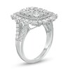 Thumbnail Image 2 of 2.50 CT. T.W. Composite Diamond Double Rectangular Frame Split Shank Ring in 10K White Gold