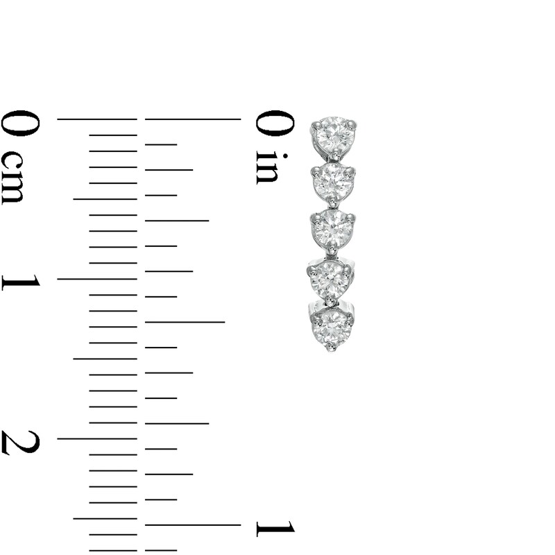 0.50 CT. T.W. Diamond Five Stone Drop Earrings in 10K White Gold