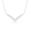 Thumbnail Image 0 of 0.45 CT. T.W. Diamond Graduated Double Row Chevron Necklace in Sterling Silver