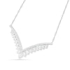 Thumbnail Image 1 of 0.45 CT. T.W. Diamond Graduated Double Row Chevron Necklace in Sterling Silver
