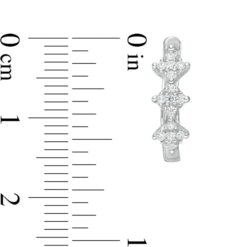 Main Image 3 of 0.20 CT. T.W. Composite Diamond Trio Hoop Earrings in Sterling Silver