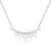 Thumbnail Image 0 of 0.29 CT. T.W. Diamond Graduated Double Row Curved Bar Necklace in Sterling Silver