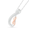 0.085 CT. T.W. Diamond Double Infinity Loop Pendant in Sterling Silver and 10K Rose Gold