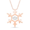 Thumbnail Image 1 of Unstoppable Love™ Diamond Accent Solitaire Snowflake Pendant in Sterling Silver with 14K Rose Gold Plate