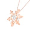 Thumbnail Image 1 of Unstoppable Love™ Diamond Accent Solitaire Snowflake Pendant in Sterling Silver with 14K Rose Gold Plate