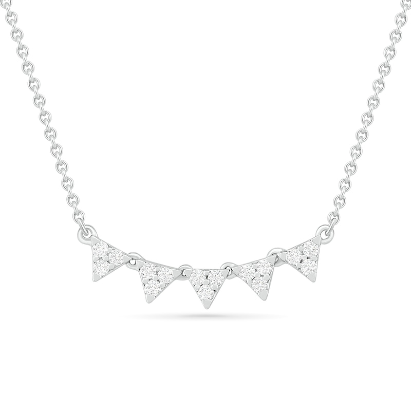 0.23 CT. T.W. Diamond Five Triangle Necklace in Sterling Silver|Peoples Jewellers