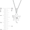 Diamond Accent Solitaire Maple Leaf Pendant in Sterling Silver