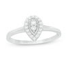 Thumbnail Image 1 of 0.16 CT. T.W. Diamond Teardrop-Shaped Vintage-Style Promise Ring in 10K White Gold