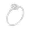 Thumbnail Image 3 of 0.16 CT. T.W. Diamond Teardrop-Shaped Vintage-Style Promise Ring in 10K White Gold