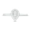 Thumbnail Image 4 of 0.16 CT. T.W. Diamond Teardrop-Shaped Vintage-Style Promise Ring in 10K White Gold