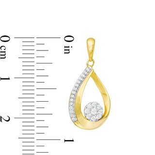 0.25 CT. T.W. Composite Diamond Teardrop-Shaped Drop Earrings in 10K Gold