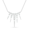 Thumbnail Image 0 of 0.18 CT. T.W. Diamond Graduated Spike Necklace in Sterling Silver