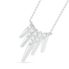 Thumbnail Image 1 of 0.18 CT. T.W. Diamond Graduated Spike Necklace in Sterling Silver