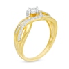 0.25 CT. T.W. Diamond Double Row Bypass Ring in 10K Gold