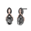 Thumbnail Image 1 of Enchanted Disney Villains Maleficent Quartz and 0.23 CT. T.W. Diamond Drop Earrings in Sterling Silver and 10K Rose Gold