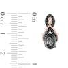 Thumbnail Image 2 of Enchanted Disney Villains Maleficent Quartz and 0.23 CT. T.W. Diamond Drop Earrings in Sterling Silver and 10K Rose Gold