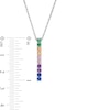 Thumbnail Image 2 of Simulated Multi-Colour Sapphire Duos Linear Bar Pendant in Sterling Silver