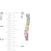 Thumbnail Image 3 of Simulated Light Multi-Colour Sapphire Duos Wave Hoop Earrings in Sterling Silver