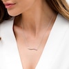 Thumbnail Image 2 of Simulated Light Multi-Colour Sapphire Horizontal Wave Bar Necklace in Sterling Silver