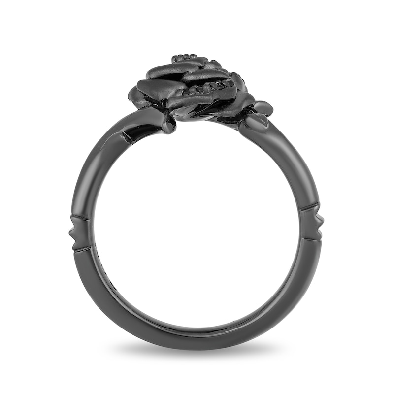 Enchanted Disney Villains Maleficent 0.085 CT. T.W. Black Diamond Ring in Sterling Silver and Black Rhodium