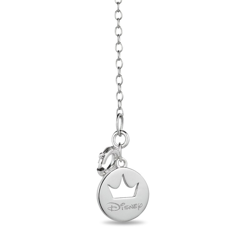 Enchanted Disney Belle 0.085 CT. T.W. Diamond Rose-Top Key Pendant in Sterling Silver and 10K Rose Gold - 19"