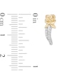 Thumbnail Image 2 of Enchanted Disney Belle 0.085 CT. T.W. Diamond Rose J-Hoop Earrings in Sterling Silver and 10K Gold