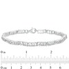 0.10 CT. T.W. Diamond Alternating Heart and "mom" Bracelet in Sterling Silver - 7.5"