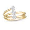 Thumbnail Image 1 of 0.14 CT. T.W. Composite Diamond Triple Circle Wrap Ring in 10K Gold