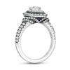 Thumbnail Image 3 of Vera Wang Love Collection 1.18 CT. T.W. Pear-Shaped Diamond Frame Engagement Ring in 14K White Gold and Black Rhodium