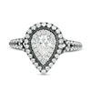 Thumbnail Image 4 of Vera Wang Love Collection 1.18 CT. T.W. Pear-Shaped Diamond Frame Engagement Ring in 14K White Gold and Black Rhodium