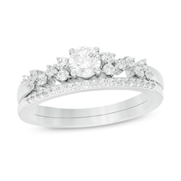 0.45 CT. T.W. Diamond Scatter Bridal Set in 10K White Gold
