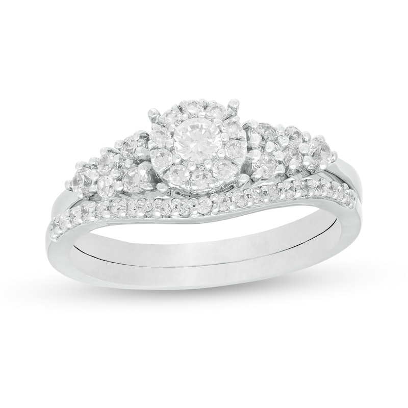 0.45 CT. T.W. Diamond Frame Bridal Set in 10K White Gold|Peoples Jewellers