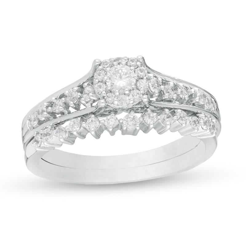0.45 CT. T.W. Diamond Frame Bridal Set in 10K White Gold|Peoples Jewellers