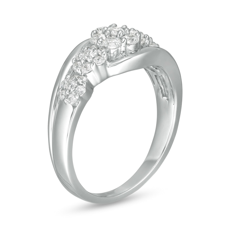 Main Image 3 of 0.62 CT. T.W. Composite Diamond Bypass Ring in 10K White Gold