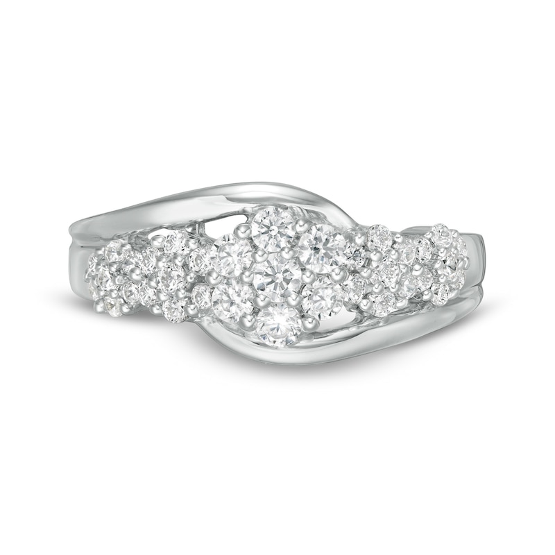 Main Image 4 of 0.62 CT. T.W. Composite Diamond Bypass Ring in 10K White Gold