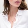 Thumbnail Image 2 of 0.10 CT. T.W. Diamond Double Heart Infinity Loop Necklace in Sterling Silver and 10K Rose Gold