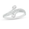 Thumbnail Image 1 of 0.37 CT. T.W. Oval Diamond Bypass Ring in 10K White Gold